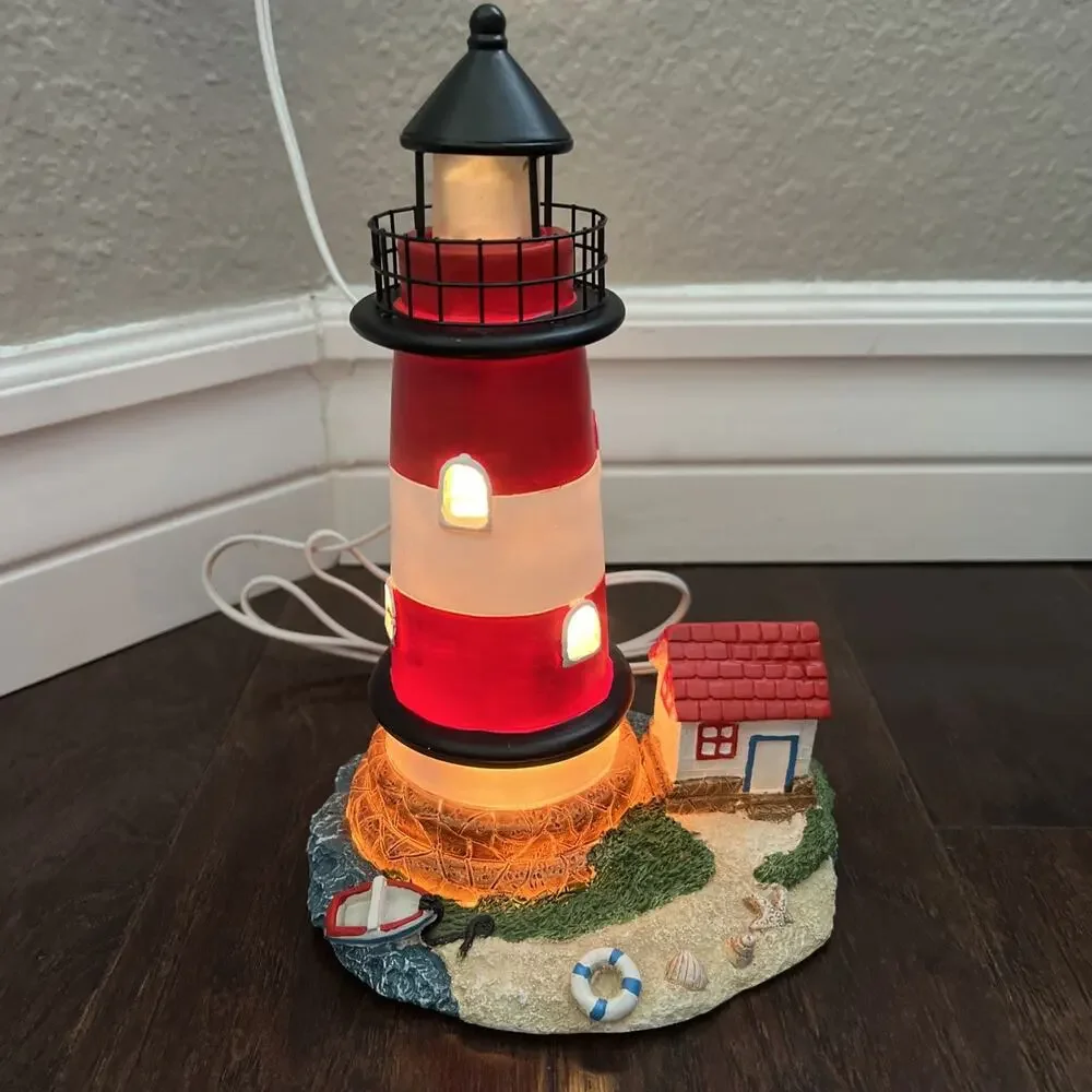 vintage Cracker Barrel Lighthouse Accent Light RARE EUC Works Model HX-17